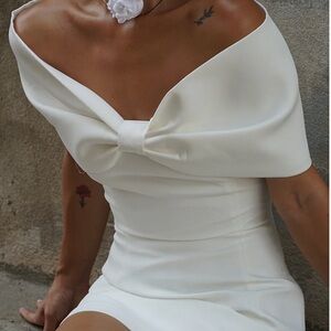 Meshki Gwenyth Off the Shoulder Bow Dress